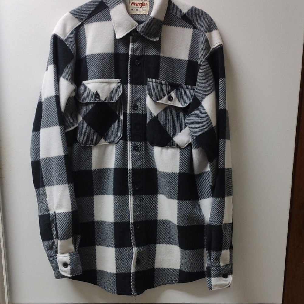 Men's Wrangler Monochrome Checkered Shirt Size Small